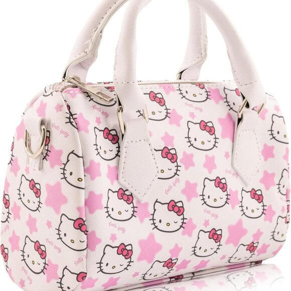 Charming Hello Kitty 7" Mini Crossbody Handbag in Durable Saffiano Leather - Picture 1 of 6